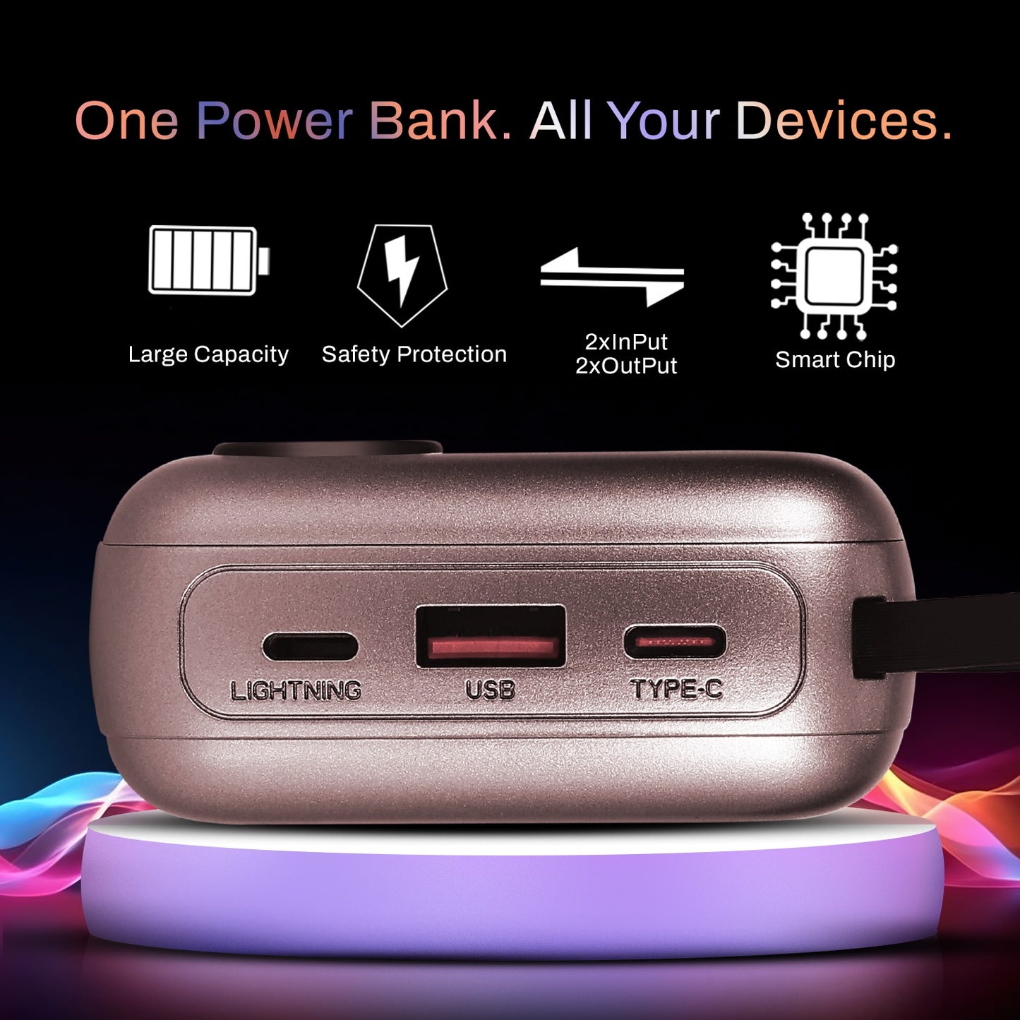 Power Bank Fast Charging 66W 10000mAh SoRoo Future PB194 Golden
