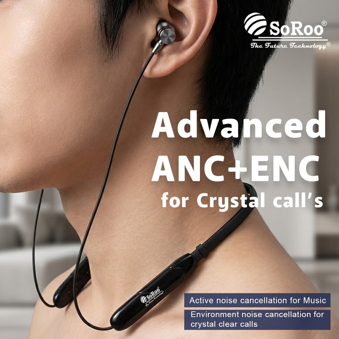 Neckband Wireless Bluetooth Black 92Hr ENC SoRoo Future Neckband I-BAND-40