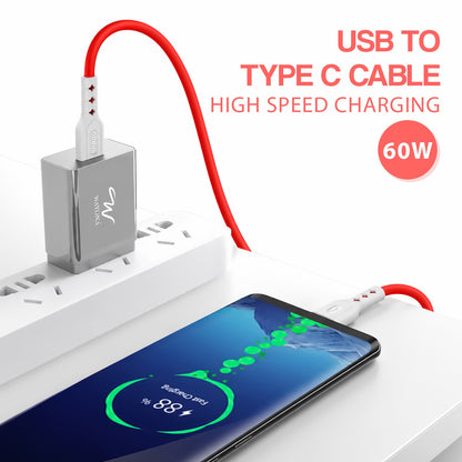 60W Fast Charging Data Cable | 1.2m USB Cable for Fast Charge & Data Sync SoRoo SR-DT18-CBL-RED-01