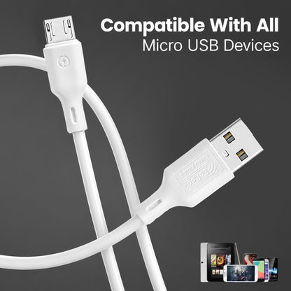 USB to V8 Data Cable | 22W Fast Charging & High-Speed Data Transfer SoRoo SR-DT-RED-V8 White
