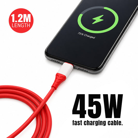 USB Fast Charging Cable | 45W Safe & Reliable Charge and Data Transfer SoRoo SR-DT12V8