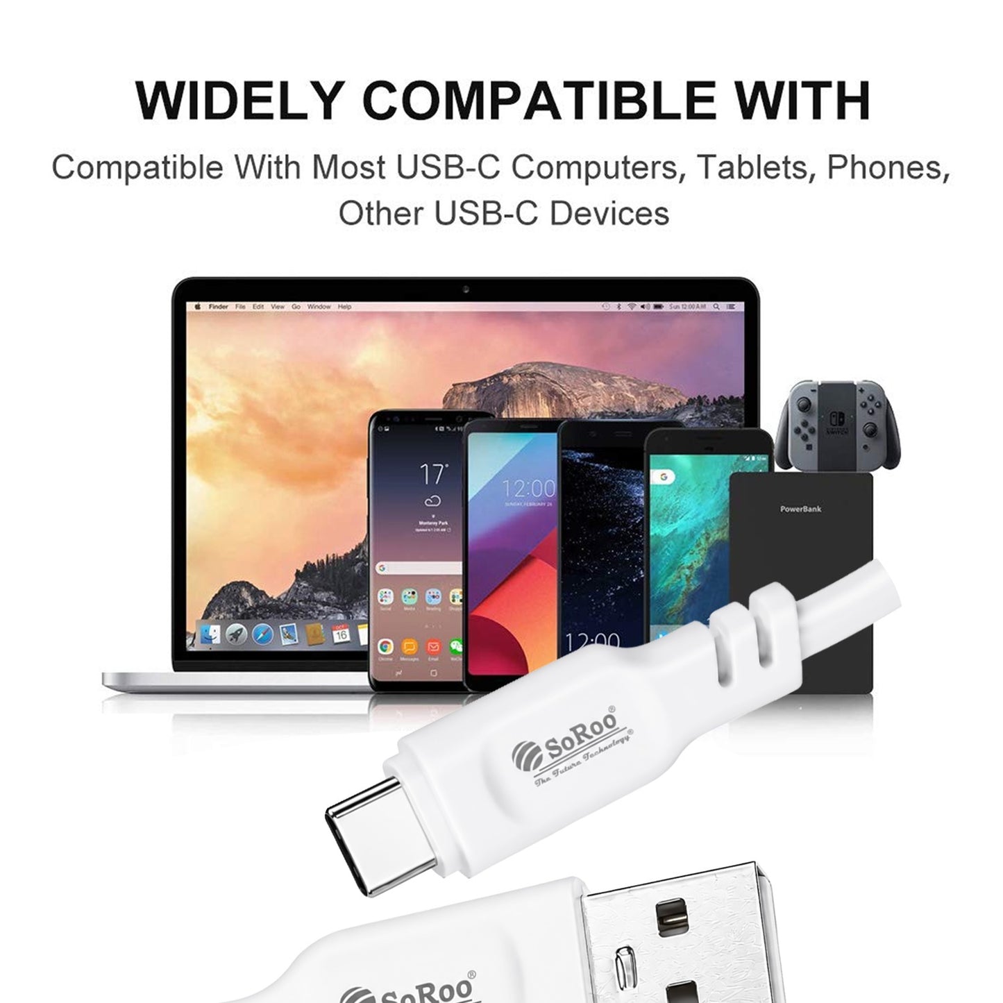 USB to Type C Cable | 32W Fast Charging & Data Sync 1.2m SoRoo SR-DT14