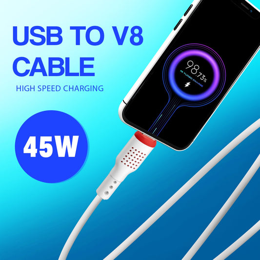 45W Fast Charging Data Cable | SoRoo SR-DT17 White Charging Cable