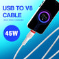 45W Fast Charging Data Cable | SoRoo SR-DT17 White Charging Cable