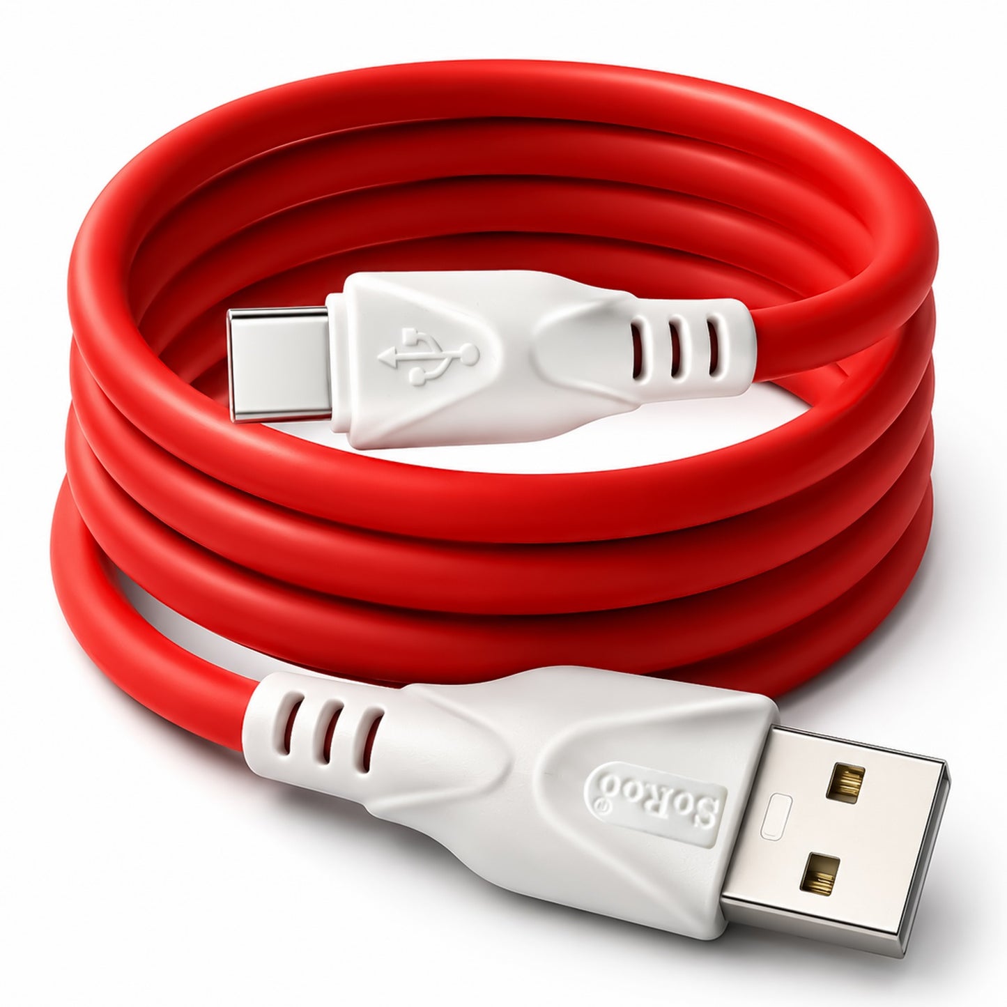 60W USB to Type-C Fast Charging Cable | Fast Charge & Data Sync Cable SoRoo SR-DT19-CBL-RED-01