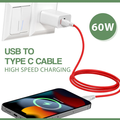 60W USB to Type-C Fast Charging Cable | Fast Charge & Data Sync Cable SoRoo SR-DT19-CBL-RED-01