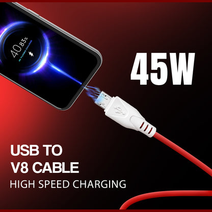 V8 Cable 45W Fast Charging USB to Micro USB Cable | SoRoo SR-DT19V8