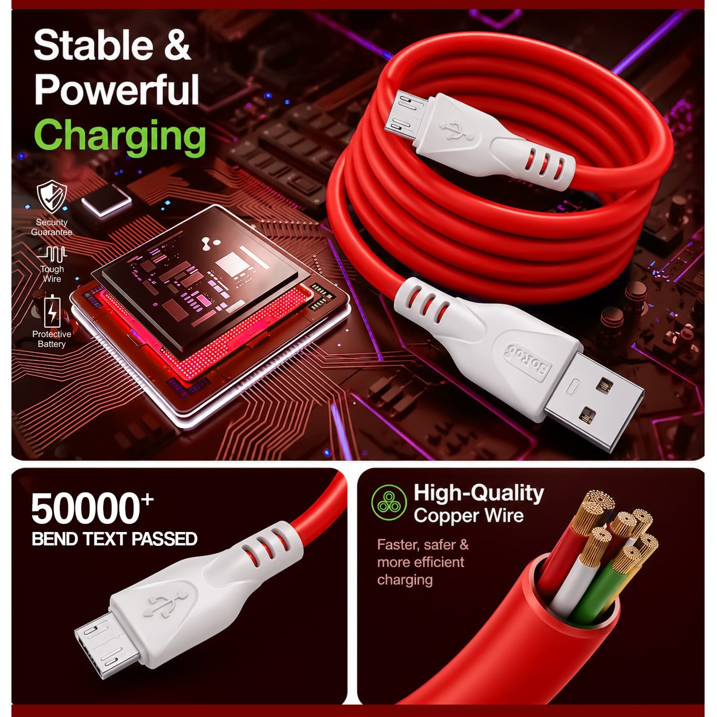 V8 Cable 45W Fast Charging USB to Micro USB Cable | SoRoo SR-DT19V8