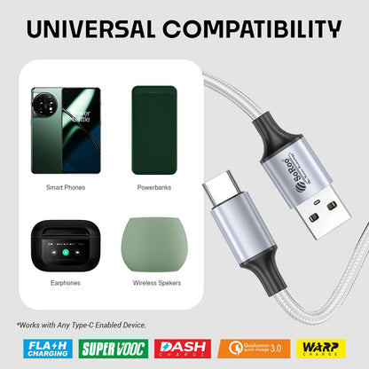 80W Fast Charging Data Cable 1.2m White | SoRoo SR-DT22