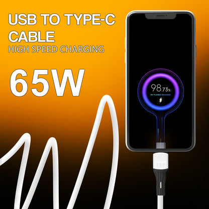 USB to Type-C Fast Charging Cable | High-Speed Data Sync | White SoRoo SR-DT23 65W