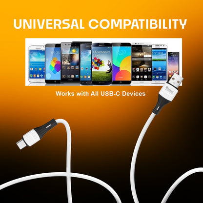 USB to Type-C Fast Charging Cable | High-Speed Data Sync | White SoRoo SR-DT23 65W