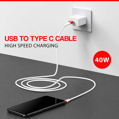 USB to Type C Cable | 40W Fast Charging & Data Sync 1.2m SoRoo SR-DTRED3.0 White