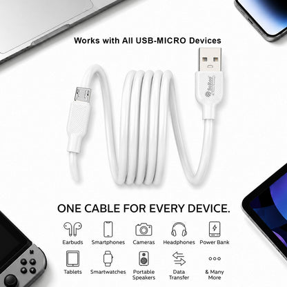 USB to Micro USB Cable 22W Fast Charging Data Sync Cable | SoRoo SR-DTRED4.0V8 – White