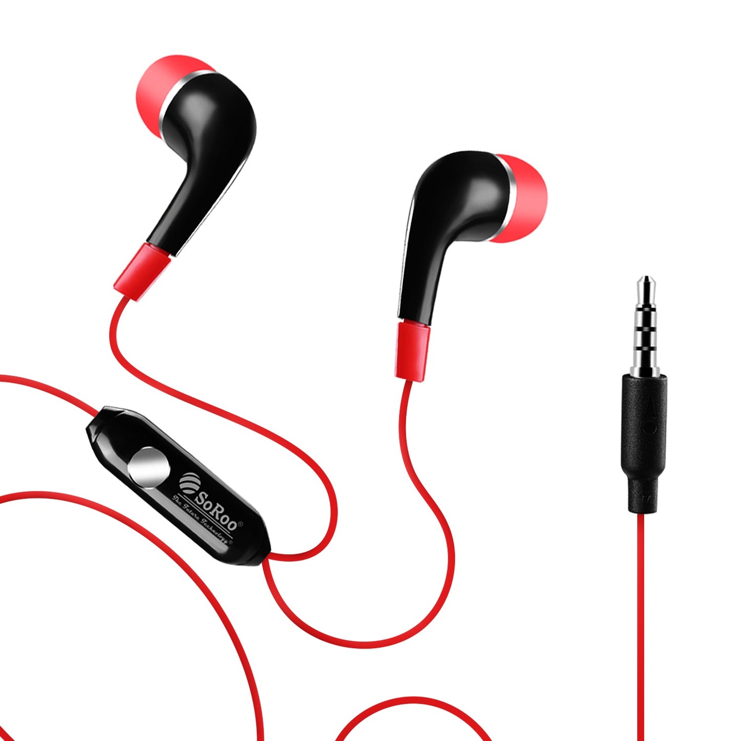 Wired Earphone with AUX Jack, Mic Hi-Fi Stereo Sound Noise Cancellation Black SoRoo X-185