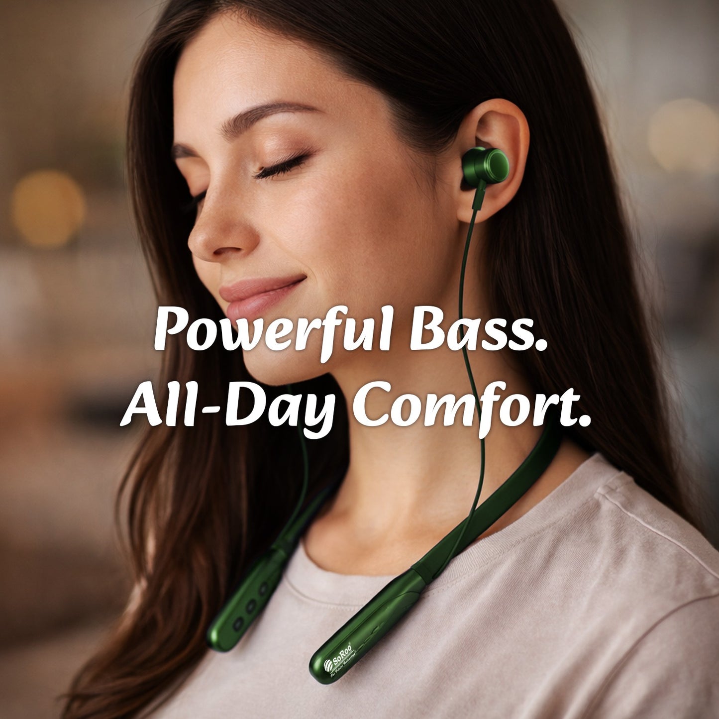 Bluetooth Neckband 88Hr ENC Fast Charging SoRoo I-BAND-38 Black