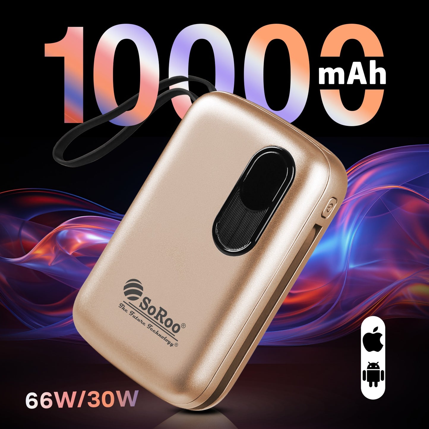 Power Bank Fast Charging 66W 10000mAh SoRoo Future PB194 Golden