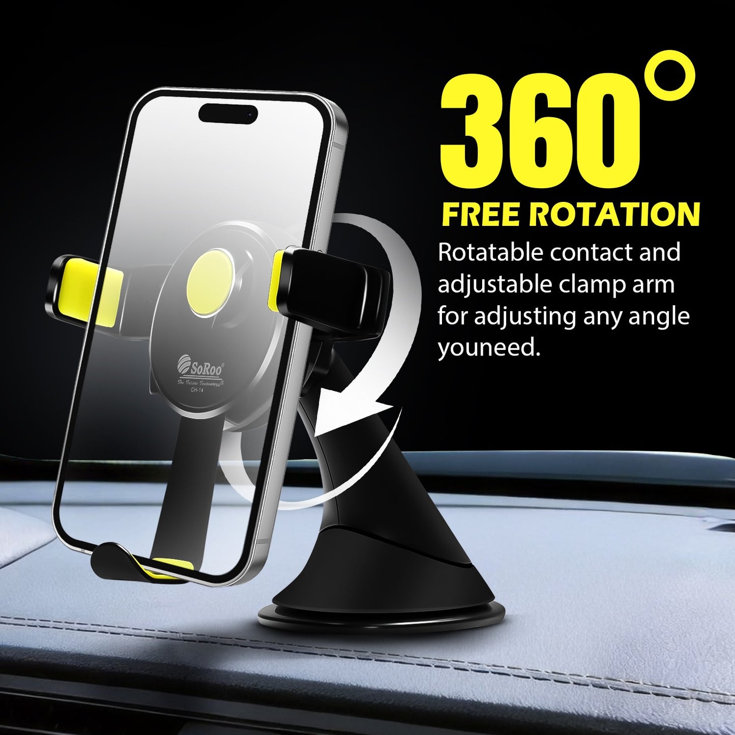 Car Mobile Holder 360° Touch Lock Strong Suction Soroo CH-14