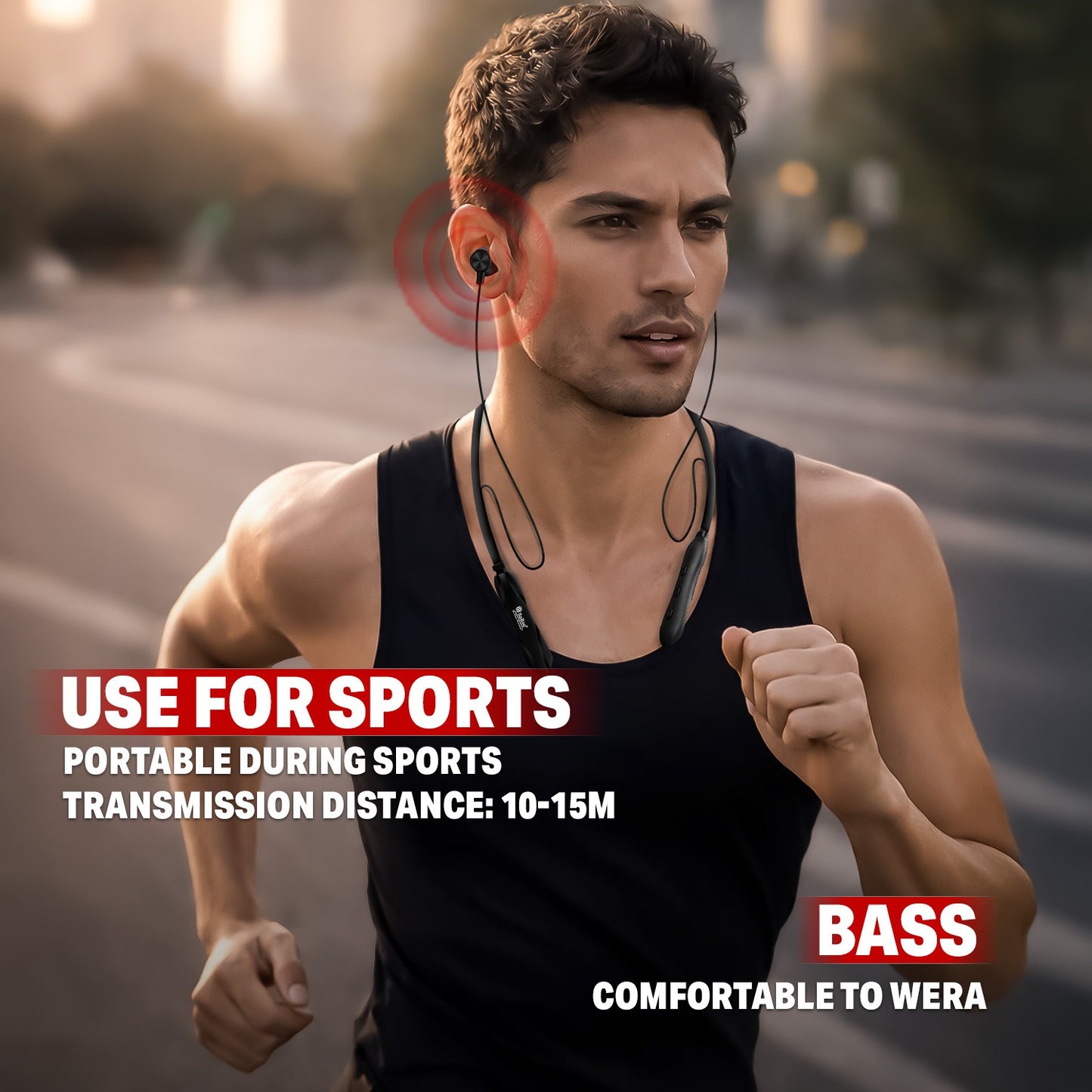 Bluetooth Neckband 48Hr Fast Charging Soroo DHOOM 3 Black