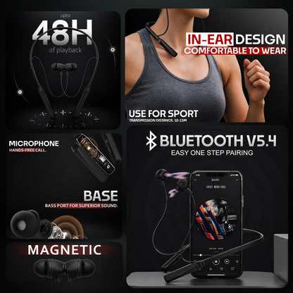 Bluetooth Neckband 48Hr Deep Bass Hands Free Calling Soroo DHOOM 4