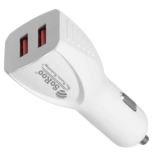 Turbo Car Charger 20W Dual USB Type C Fast Charging White Soroo C-5