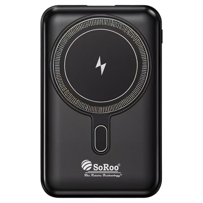 Magnetic Wireless Power Bank 10000mAh  with Built-In Type-C & Lightning Cable Soroo PB-192