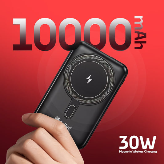 Magnetic Wireless Power Bank 10000mAh  with Built-In Type-C & Lightning Cable Soroo PB-192