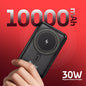 Magnetic Wireless Power Bank 10000mAh  with Built-In Type-C & Lightning Cable Soroo PB-192