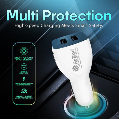 Car Charger | 5V 3.5A Fast Charging Dual USB with Multi Protection Soroo SR-C-4