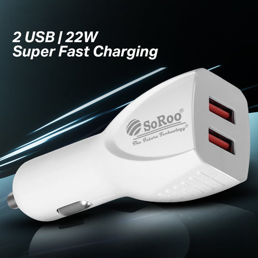 Car Charger | 22W Fast Charging Dual USB with Smart Safety Soroo SR-C-5