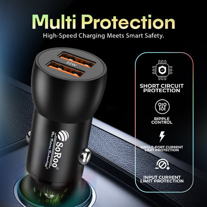 Car Charger | 20W Fast Charging Dual USB with Multi Protection Soroo SR-C-6