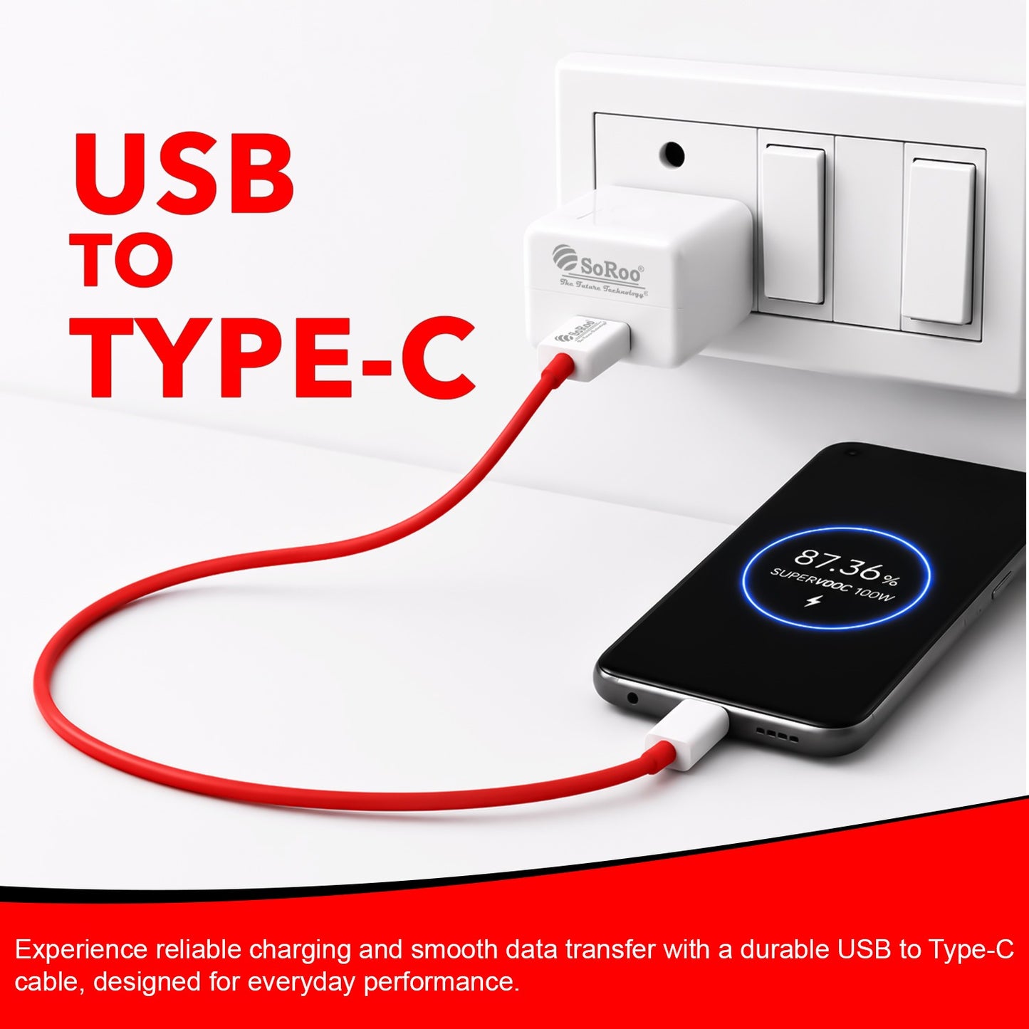USB to Type-C Data Cable | 120W Fast Charging & High-Speed Data Transfer Soroo SR-DT1
