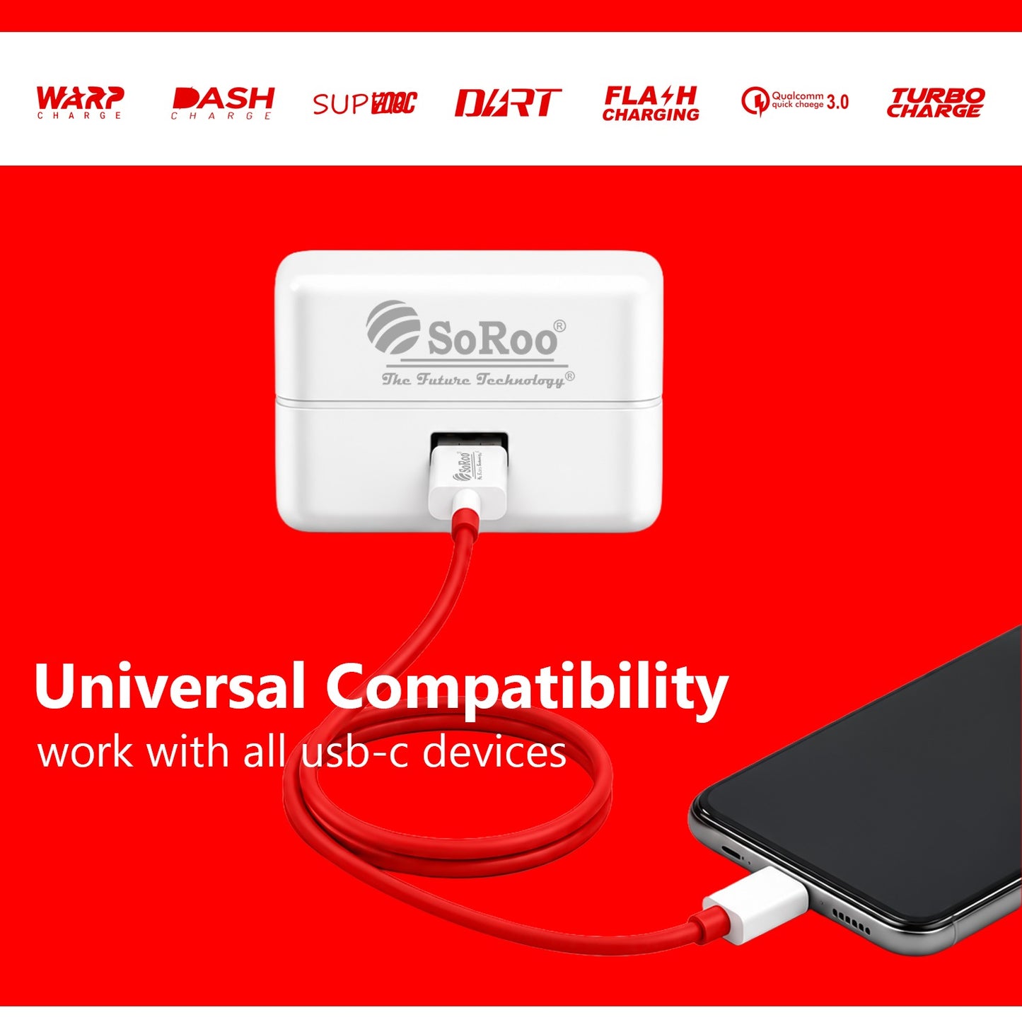 USB to Type-C Data Cable | 120W Fast Charging & High-Speed Data Transfer Soroo SR-DT1