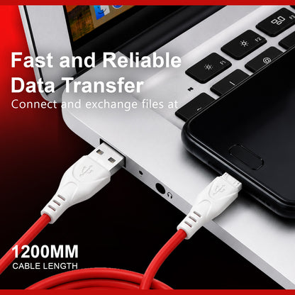 45W Fast Charging USB to V8 Cable | Soroo SR-DT21V8 High Speed Data & Charging Cable – Red
