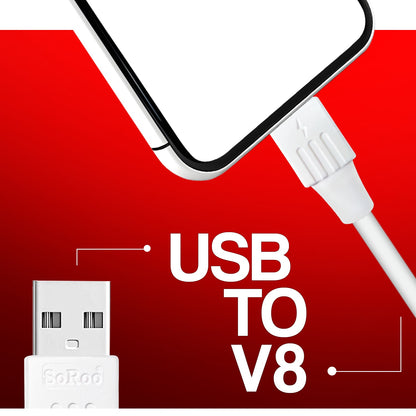 USB to V8 Data Cable | 36W Fast Charging, 1.2 Meter Cable Soroo SR-DT2