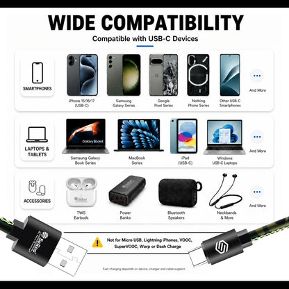 USB to Type-C Data Cable | 45W Fast Charging & Sync Cable Soroo SR-DT3