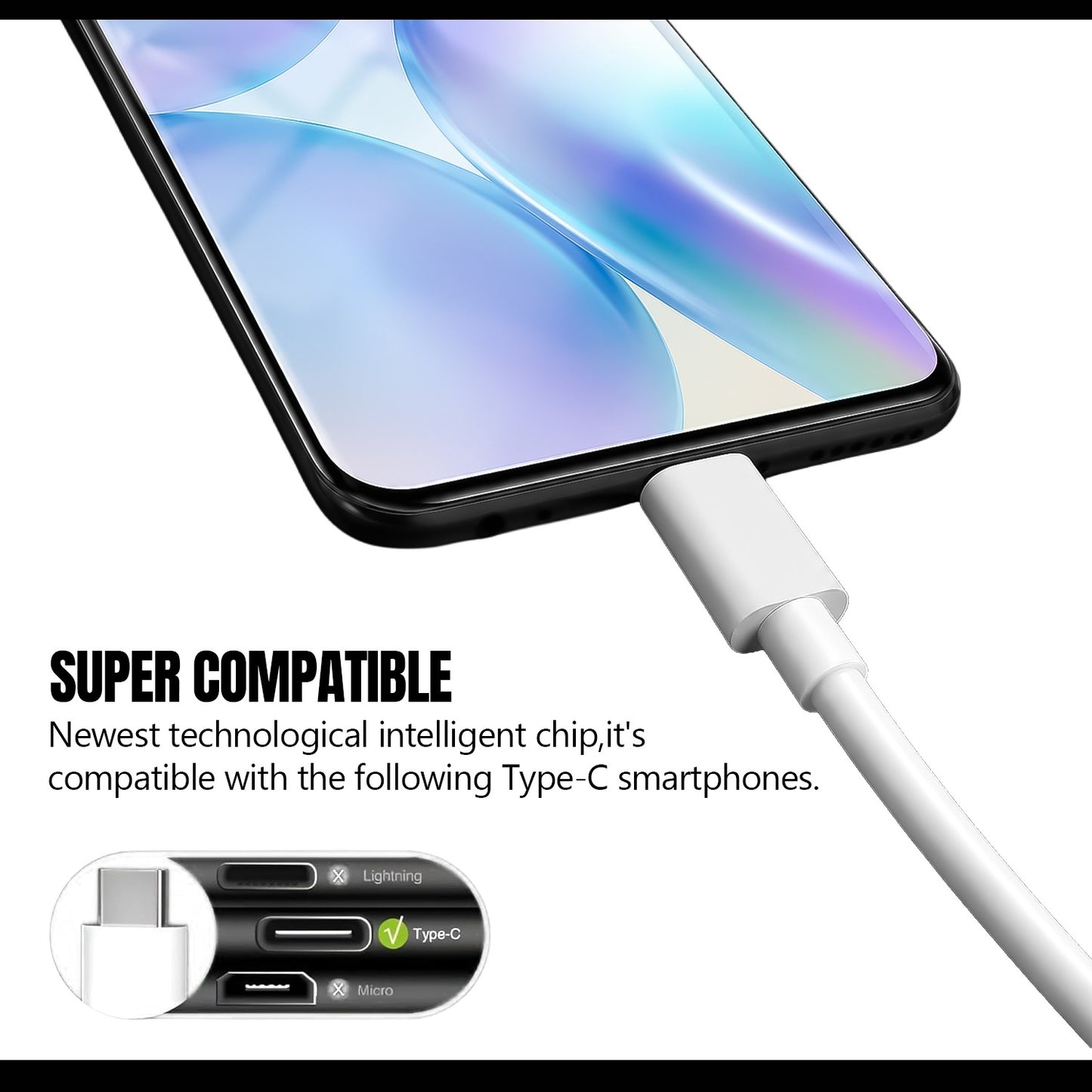 USB to Type-C Data Cable | 80W Fast Charging, 1.2 Meter Cable Soroo SR-DT4