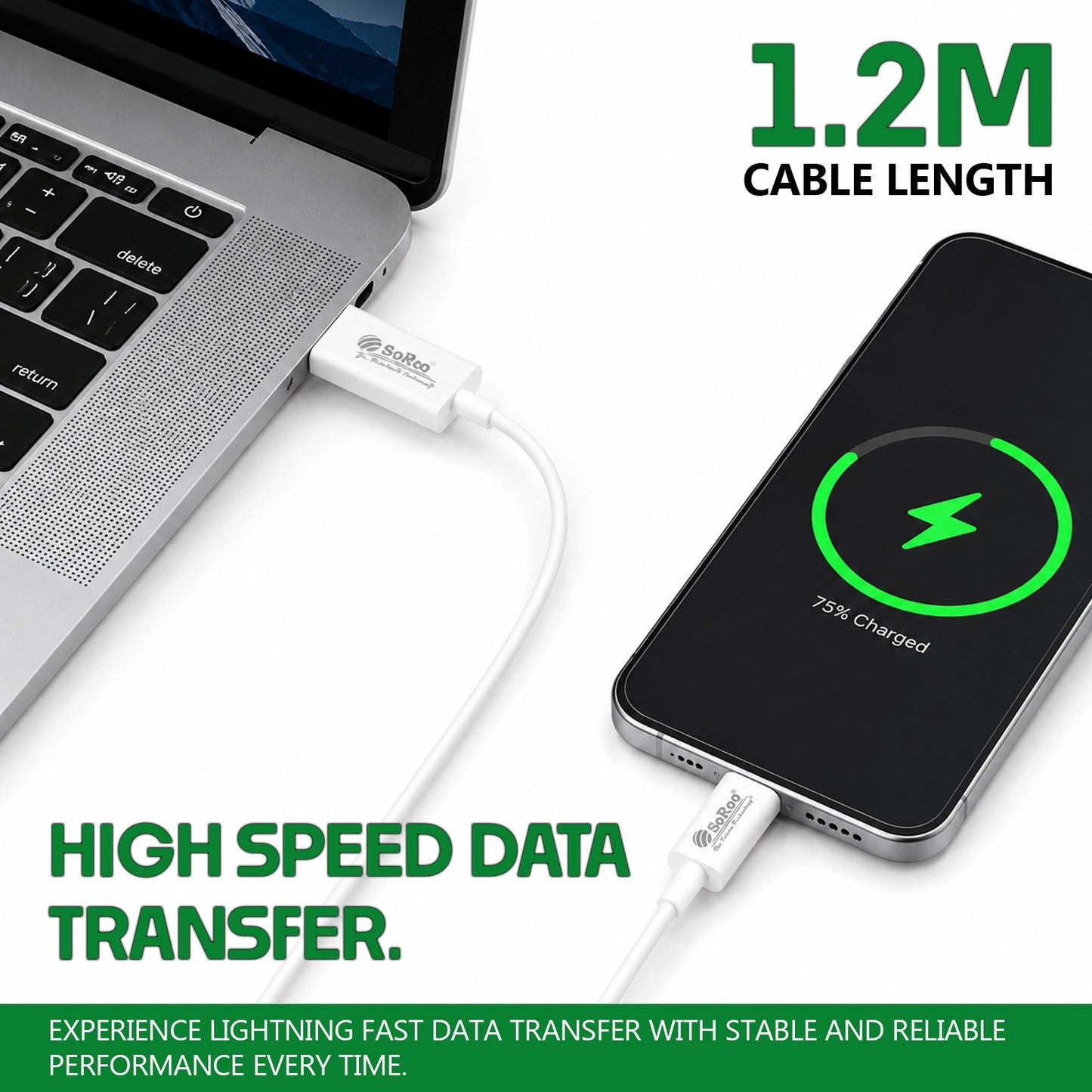 USB to Lightning Data Cable | 120W Fast Charging, 1.2 Meter Cable Soroo SR-DT5