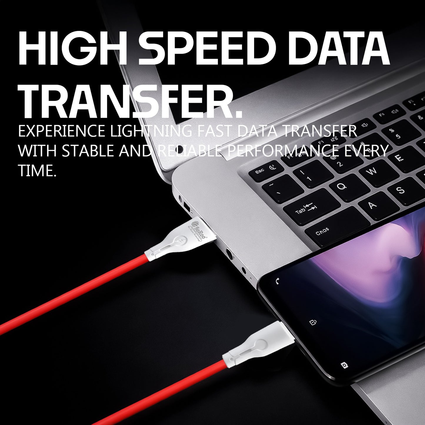 USB to Type-C Data Cable | 80W Fast Charging &amp; High-Speed Data Transfer Soroo SR-DT6