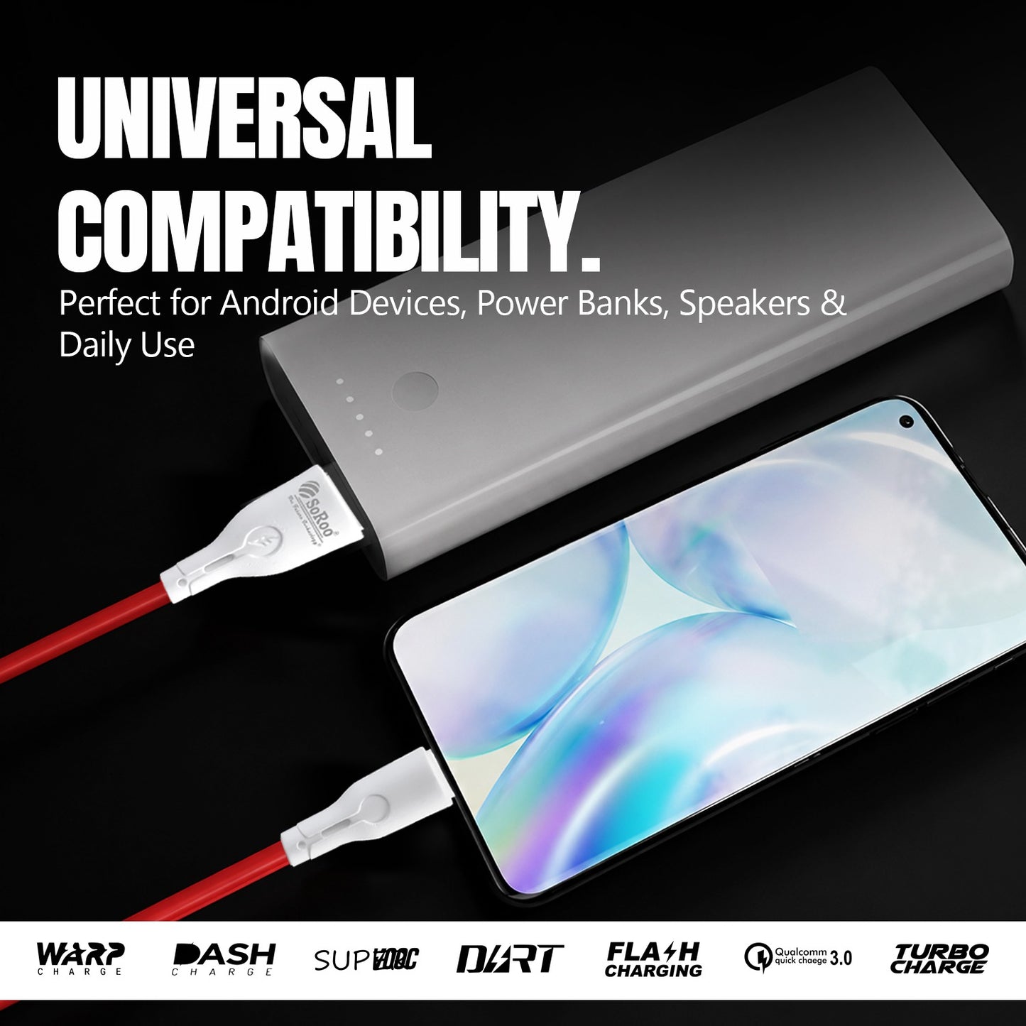 USB to Type-C Data Cable | 80W Fast Charging &amp; High-Speed Data Transfer Soroo SR-DT6