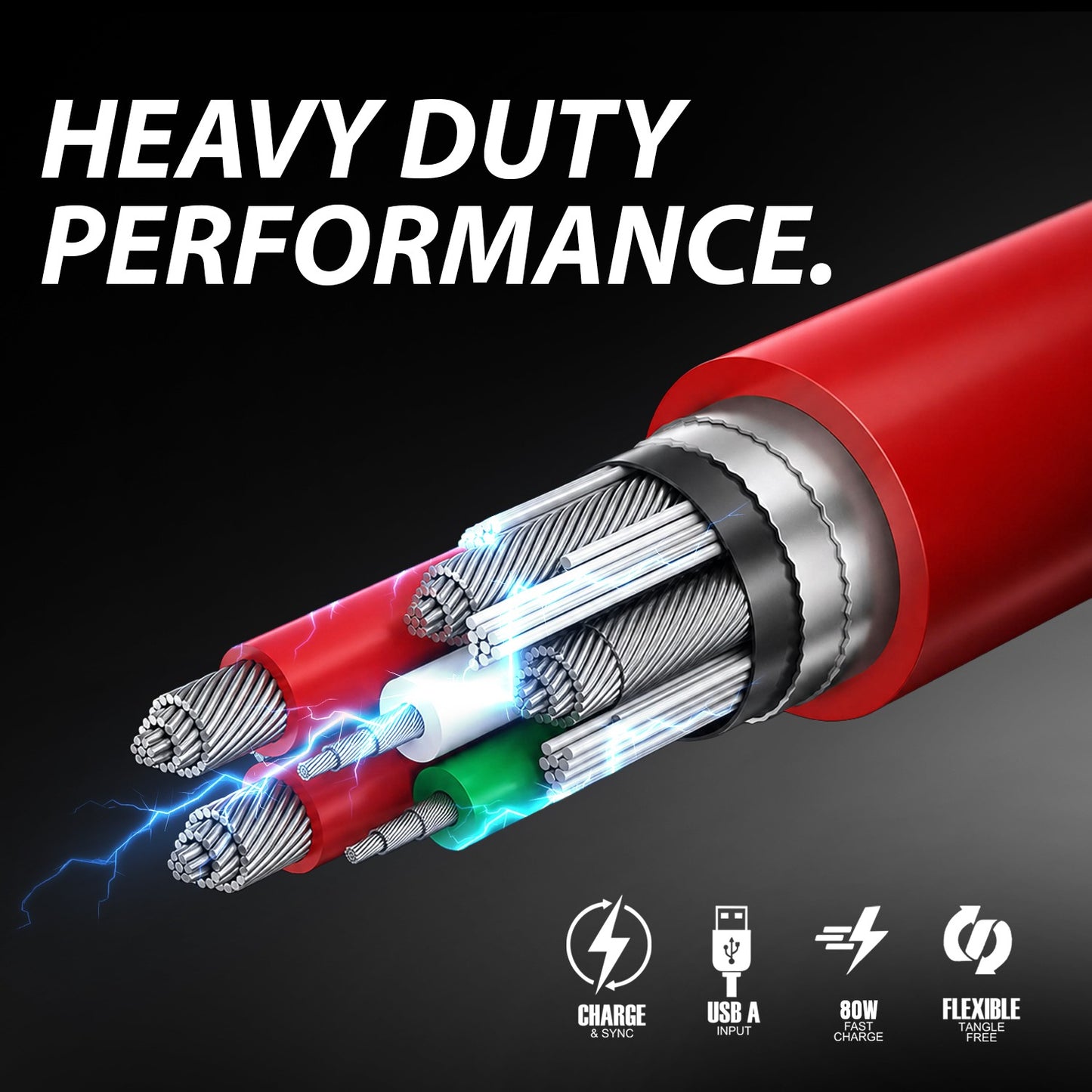 USB to Type-C Data Cable | 80W Fast Charging &amp; High-Speed Data Transfer Soroo SR-DT6