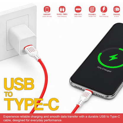 USB to Type-C Data Cable | 75W Fast Charging, 1.2 Meter Cable Soroo SR-DT7