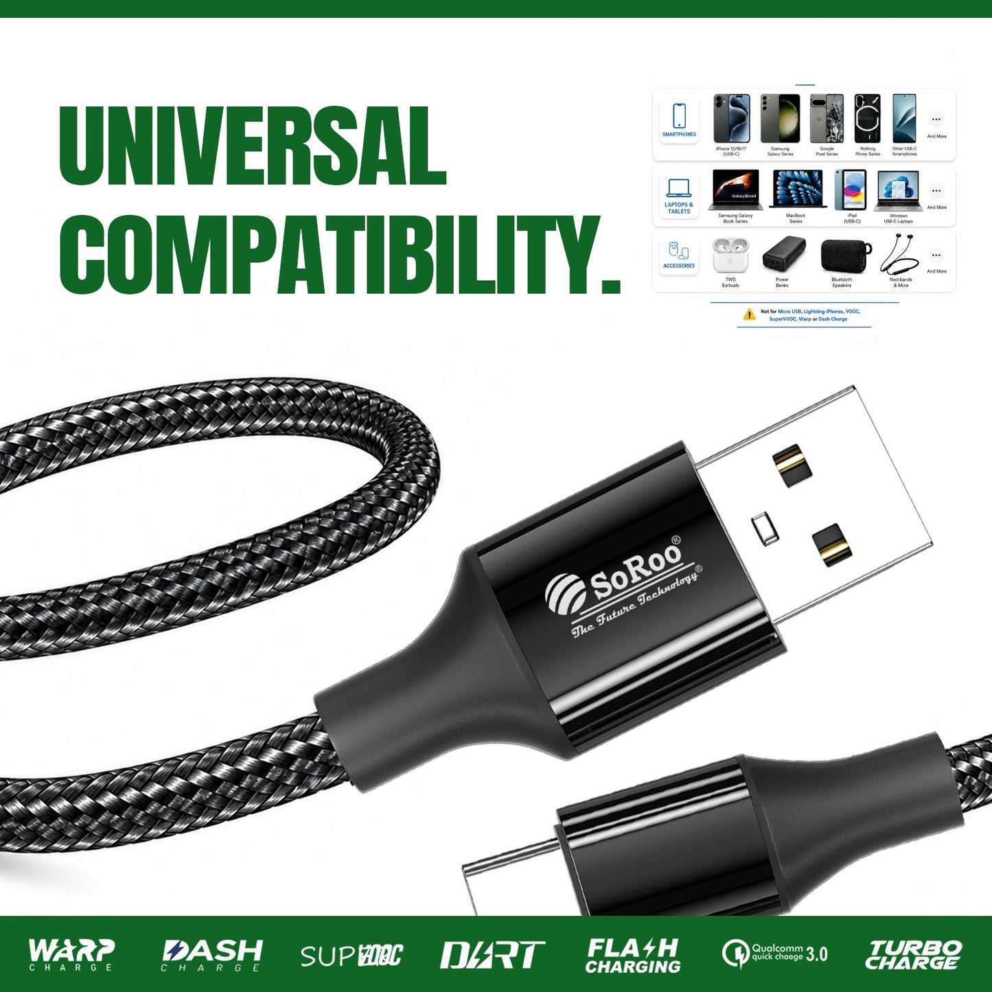 USB to Type-C Data Cable | 120W High-Speed Charging Cable Soroo SR-DT8