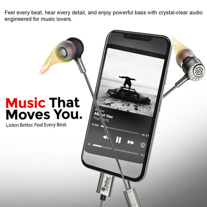 Type C Wired Earphones with Mic | Soroo SR-ITUNE1 In-Ear Earphones – Grey
