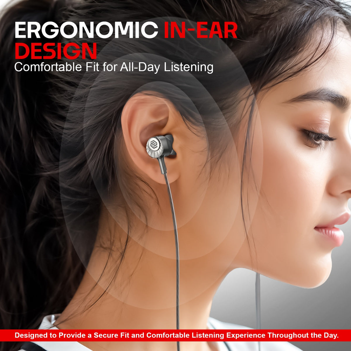 Type C Wired Earphones with Mic | Soroo SR-ITUNE1 In-Ear Earphones – Grey