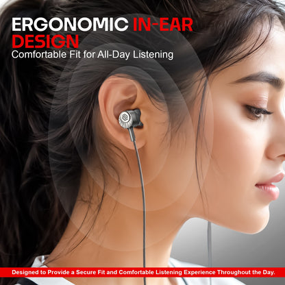 Type C Wired Earphones with Mic | Soroo SR-ITUNE1 In-Ear Earphones – Grey