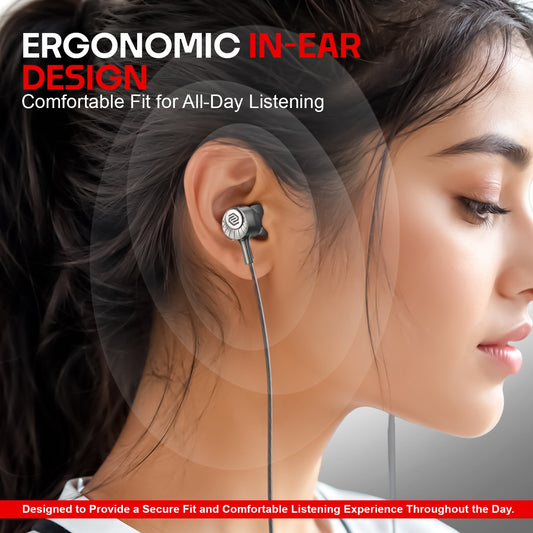 Type C Wired Earphones with Mic | Soroo SR-ITUNE1 In-Ear Earphones – Grey