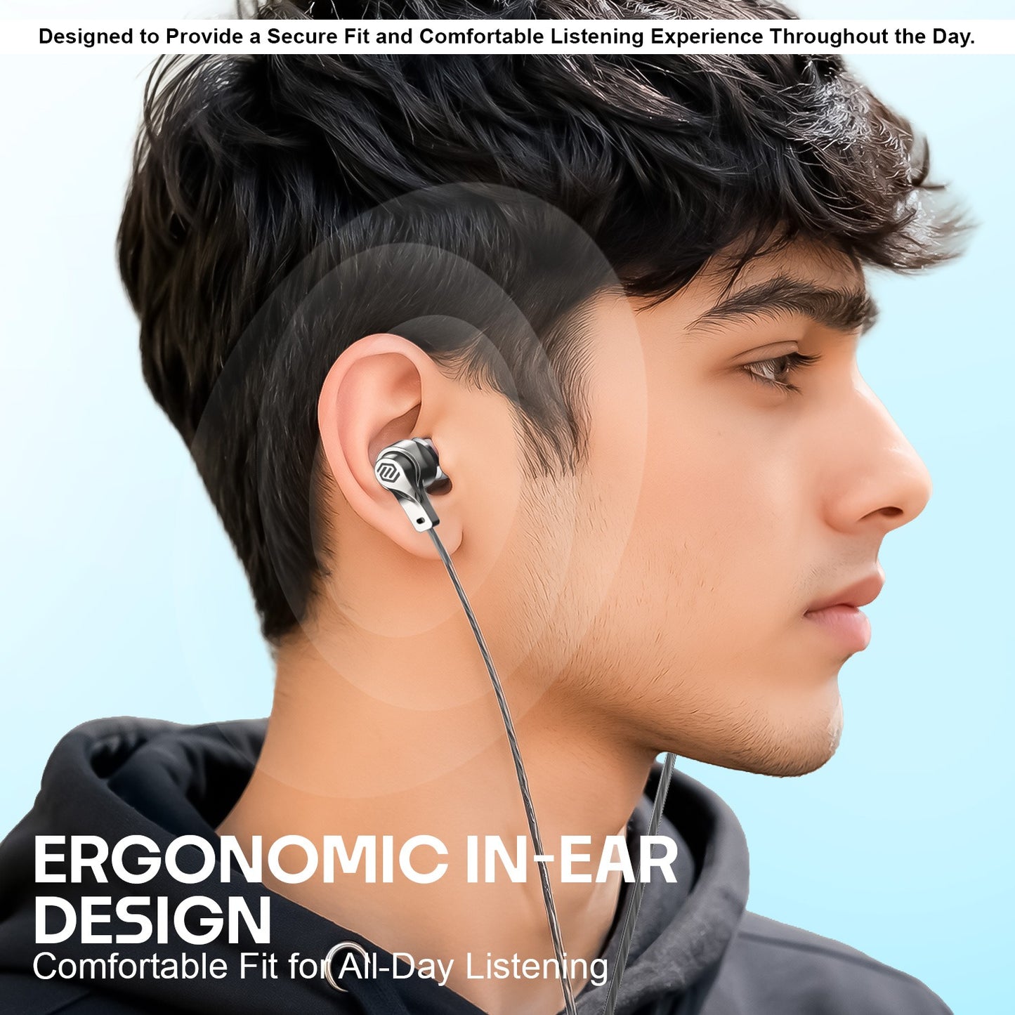 Type C Wired Earphones with Mic | Soroo SR-ITUNE7 In-Ear Earphones – Grey