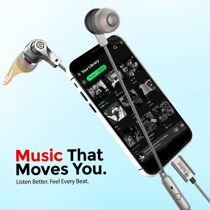 Type C Wired Earphones with Mic | Soroo SR-ITUNE7 In-Ear Earphones – Grey