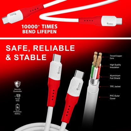 Fast Charging Cable 120W | Soroo SR-PD09 High Speed Charging & Data Cable – White