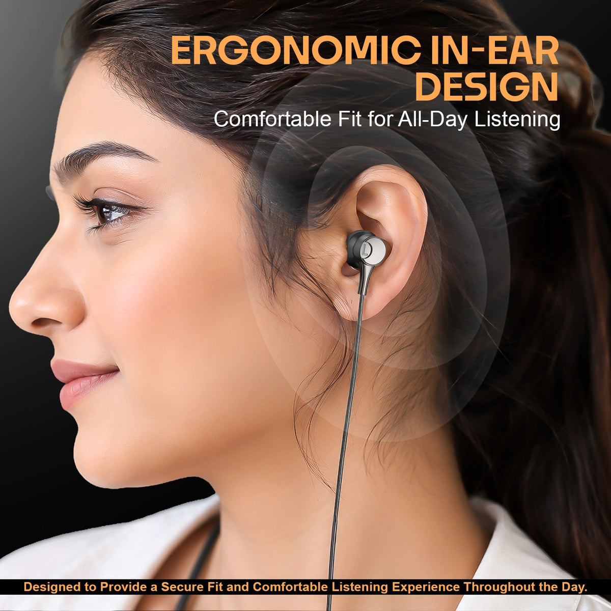 Type C Wired Earphones with Mic | Soroo SR-X193 13mm Dynamic Driver Hi-Fi Bass In-Ear Earphones – Grey